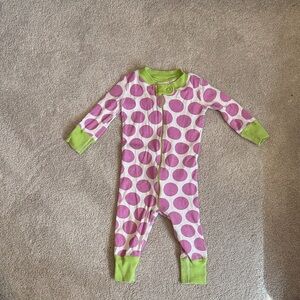 Hanna Andersson Purple Polka Dot PJs with Green Trim